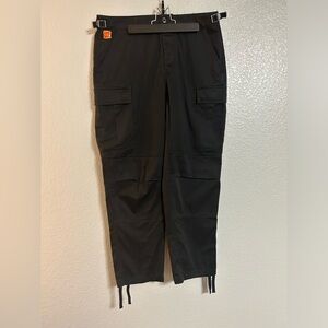 Mens Black Empyre Cargo Relaxed Wide Leg Baggy Skater pants Size 30